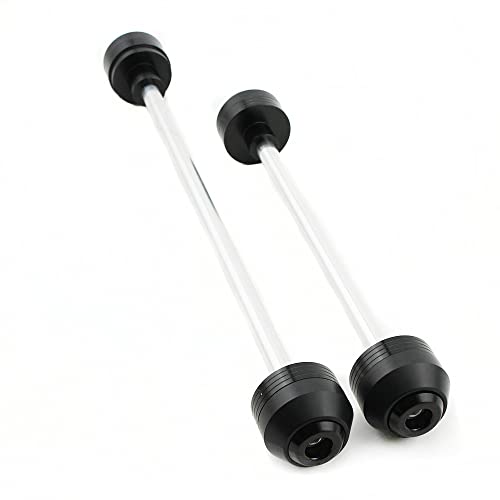 Crashschutz Rahmenschieber kompatibel mit MT09 XSR900 MT07 XSR700 MT10 FZ09 FZ07 FZ10 Tracer 900 Vorderrad-Hinterradachse Gabel Schwinge Crashing Pad CNC Aluminium (Schwarz, MT-09 Tracer 900