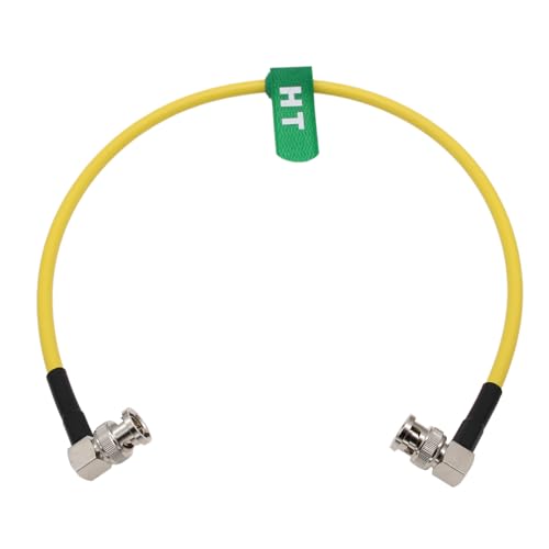 HangTon 12G SDI 4K 60P BNC Video Coaxial Cable for Alexa 35 Komodo C500 mk2 Venice FS7 Camera Atomos Ninja V SmallHD Hollyland Feelworld Monitor Teradek, Yellow 75 Ohm 30cm