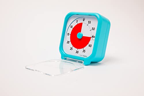 TIME TIMER Pocket Turquoise Blue 8x8 cm Visual Timer, 60 Minute Countdown Timer for Kids Classrooms, Meetings, Kitchen - Image 2