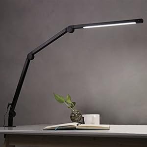 Lampe de Bureau Eyocean 10W Lampe d’Architecte, avec Pince, LED Protection des Yeux, Atténuation et Température de Couleur Réglable, Contrôle Tactile, Fonction de Mémoire et de Chronométrage