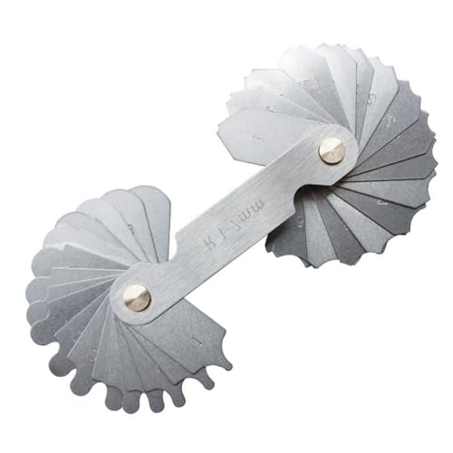 Enwye Jauge de Rayon d'arc concave-Convexe en Acier Inoxydable r1-7 mm avec Verrouillage, Acier allié traité thermiquement pour Une Mesure de précision