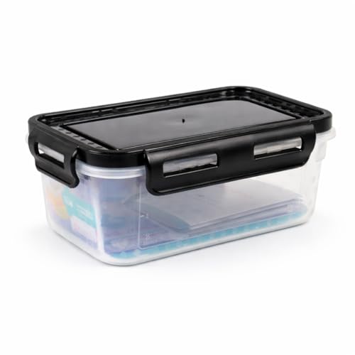 Pote Hermético De Plástico 500 ML Com Trava Retangular E Livre De BPA