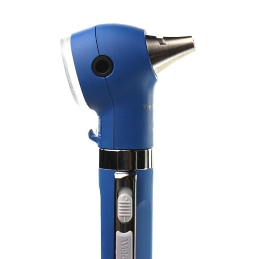 Image of OTICA For Welch Allyn Pocket LED Otoscope Fiber Optic Professional Otoscope with AA Battery Handle 22870 - Blue