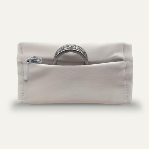 RingHero Ring Holder Wristband for Wedding Rings with Hidden Pocket - White