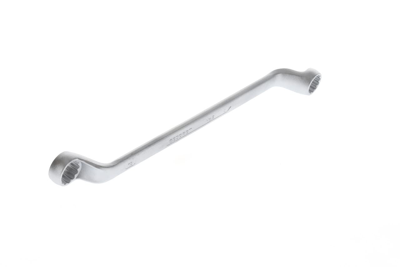 Gedore Silver Double-Ended Ring Spanner, Af 16+18 Mm, Offset, 5° Angled, Slender, Bi-Hex, Ud Profile, Spanner, 2 16X18