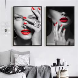 Affiche moderne femme maquillage toile tendue ZHUOYA 50x70cm