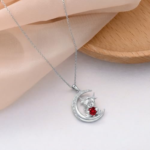 Image of PROESS Animal Birthstone Necklace 925 Sterling Silver Otter /Axolotl /Hippo /Elephant /Dachshund /Monkey /Red Panda Pendant Necklace Animal Birthstone Jewelry Gifts for Women