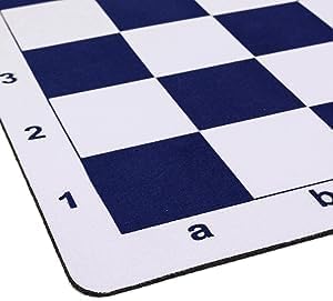 Standard Vinyl Roll Up Chess Boards - Professional Club & Tournament Chess Boards 2.25" Square, Blue Rubber