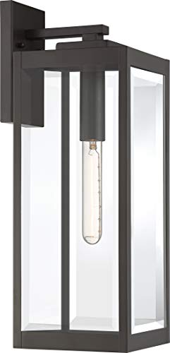 Quoizel WVR8407WT Westover Modern Industrial Outdoor Wall Sconce, 1-Light 150 Watt, Western Bronze