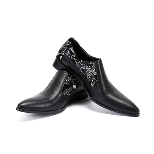 Men's Leather Shoes, British Casual Formal Breathable Men's Dress Shoes, Wedding Party Banquet Nightclub Stage Host Barber Uniform Office Work Shoes3