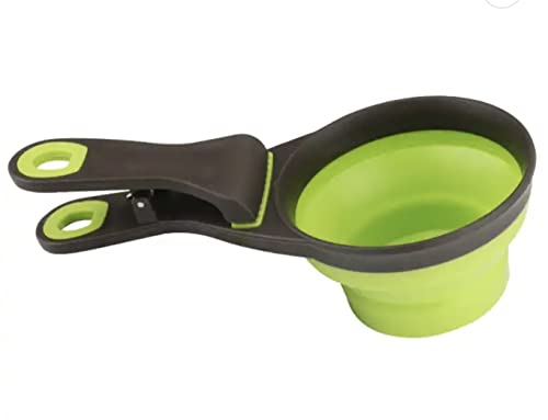 Portable Dog Water Bottle with Feeder, Portable Pet Drinker and Feeder - 2 in 1 Pet Bottle (Green, Small)