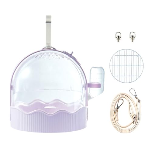 XISAOK Clear Pet Carrier Travel Cage with Water Bottle& Station Frame Small Pet Travel Camping Cage Package Cage