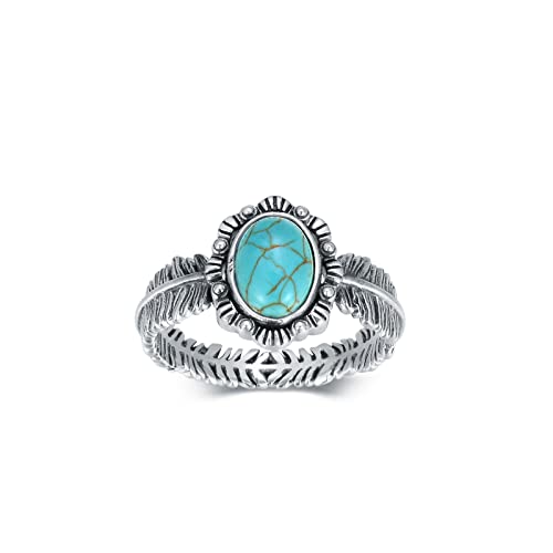 Bague turquoise naturelle en argent style bohème chic pour vos soirées