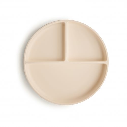 Image of mushie Silicone Suction Plate | BPA-Free Non-Slip Design (Shifting Sand)