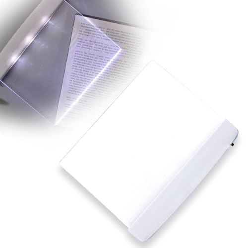 YAUNJI Multifunctional Led Flat-Panel Night Vision Reading Lamp, 2025 New Flat Book Light for Reading, Book Page Light for Reading at Night (White)