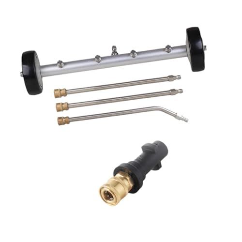 Ｆｅｎｔｅｅｒ【2025アップグレード版】 高圧洗浄機 アタッチメント 車体下部洗浄 自動車下回り洗浄 地面洗浄機 高圧ウォシャーノズル シャーシクリーナー パワーウォッシャー 車の下の圧力洗濯機 延長細い棒付属 高圧洗浄機アタッチメントの適用 表面の洗剤 水ほうき 多目的 4穴ノズル トラック 車 パティオ 歩道用 車体下部クリーナー