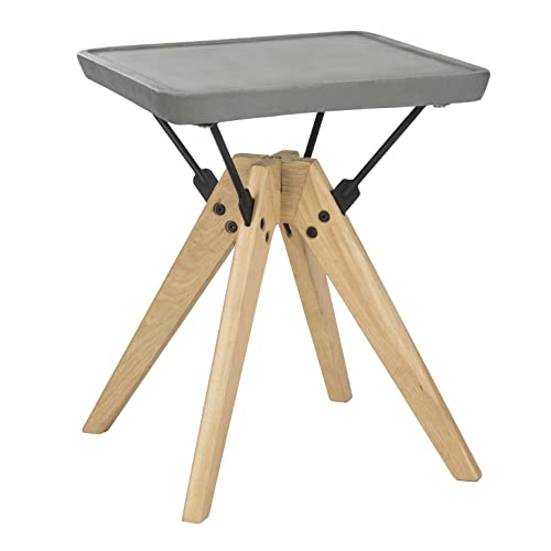 Safavieh Outdoor Collection Marcio Modern Dark Grey Concrete Side Table (Fully Assembled) #TOP2