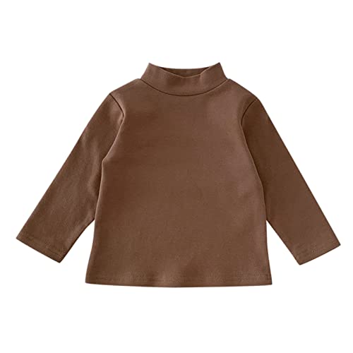 Toddler Baby Color Solid Long Sleeve Blouse Tops Pullover Sweatshirt Warm Fall Outfits Tops for Boys Girls