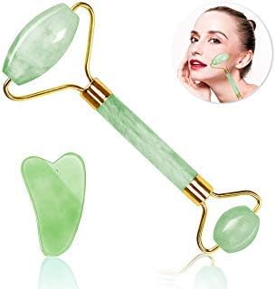 Anti-aging Jade Roller for Face & Gua Sha Massage Tool Set - Anti Aging Puffiness Facial Skin Massage Treatment Therapy