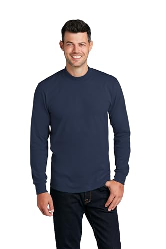 Clothe Co. Men's Heavyweight Cotton Mock Turtleneck Long Sleeve Shirt