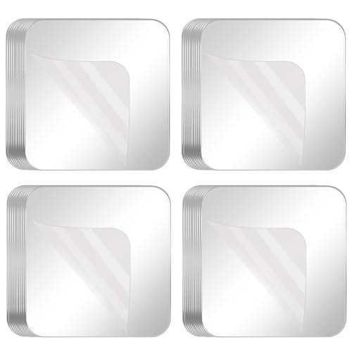 Image of Double Sided Tape Heavy Duty,Clear Nano Tape Square 80 PCS,Removable Mounting Tape for Walls,Waterproof Two Sided Sticky Adhesive Pads Strips,Transparent Wall Tape No Damage Cinta Doble Cara