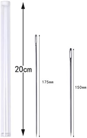 Milisten Long Needles with Large Eye Good for Sewing Leather Works Yarn Sewing Needles for Doll Making Suppleis with Storage Bottle