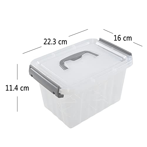 Jekiyo 6 Pack Mini Plastic Storage Box with Lid, 3 L Clear Storage Container Box - Image 2