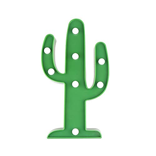 Youngine Decorative LED Cactus Light Lampe de Bureau Tropicale Marquee Sign Light Cell Phone Wall Decor Kids Room Night Light (Cactus)