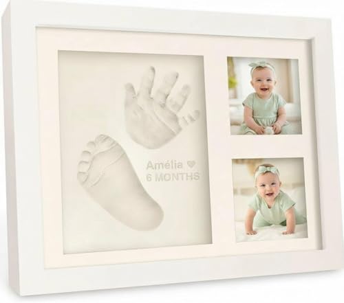 Générique Kit Empreinte Bébé avec Cadre – Empreinte Main et Pied Bébé avec Argile – Cadre Photo Souvenir Naissance – Cadeau Baby Shower Parents –...