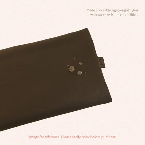 Image of Monolike Happy and Lucky Flat Pencil Case, Brown - Slim Water-Resistant Nylon Pen Pouch, Aesthetic Pastel Stationery Organizer for Office