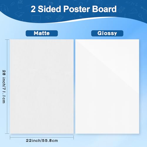Image of VinTS 30Pcs White Poster Board, 22 inch x 28 inch White Poster Paper | Large Thickness Vision Poster Board for Art Display Board, Science Fair, DIY Art, School Arts & Crafts