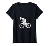 Photo Gallery donna retro futurismo robot ciclista bicicletta futuristica maglietta con collo a v Photo Gallery donna retro futurismo robot ciclista bicicletta futuristica maglietta con collo a v