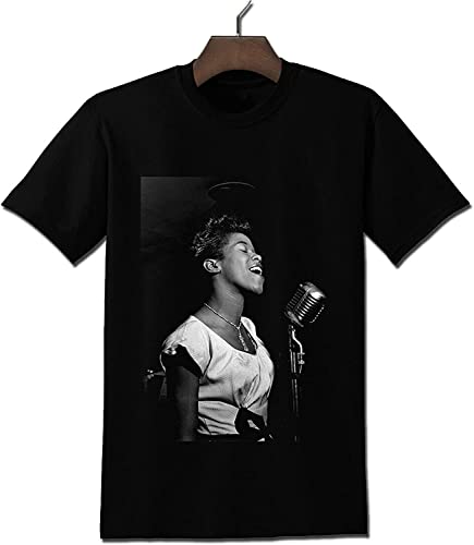 Photo de LIPENGH59 Sarah Vaughan Black T-Shirt Black T-Shirts à Manches Courtes(Large)