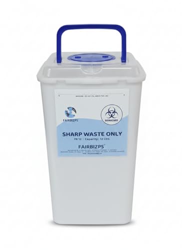 Image of 12 LTR Bio-Medical Sharps Container | Puncture Proof Plastic Disposal Bin for Needles, Glass Waste & Metallic Implants