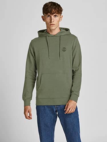 JACK & JONES Herren JJEBASIC Logo Sweat Hood, Dusty Olive/Black, XL – Ansicht 2