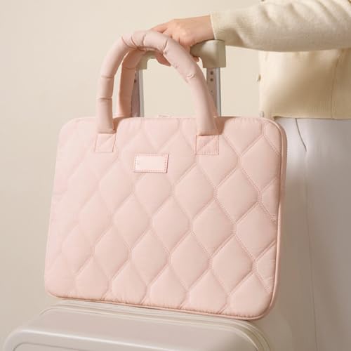 Bolsa para portátil de 16 pulgadas con elegante patrón de rombos acolchado 4
