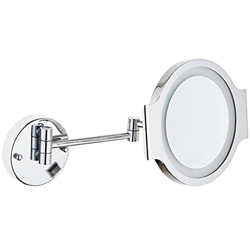 Miroir de maquillage LED mural lumineux double face 3X extensible