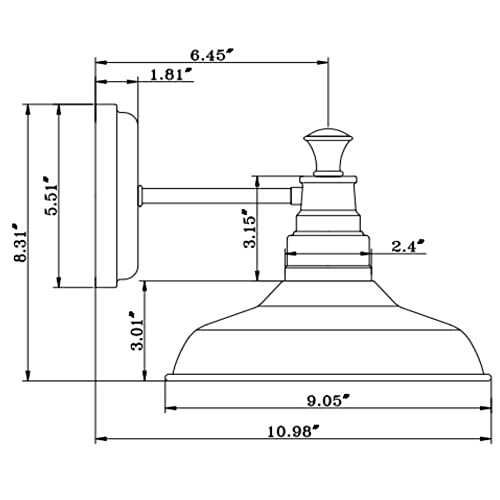 Design House 519900 Kimball Industrial Farmhouse 1-Light Indoor Wall Light With Metal Shade For Hallway Bathroom Kitchen Foyer, Coffee Bronze #TOP2