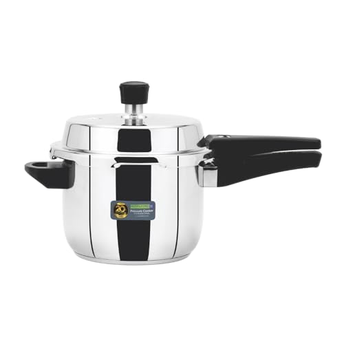 Royalford 2L Stainless Steel Pressure Cooker RF13018 Faster Cooking Comfortable Handle Compatible with Induction Gas Hotplate Ceramic and Halogen Cooktops