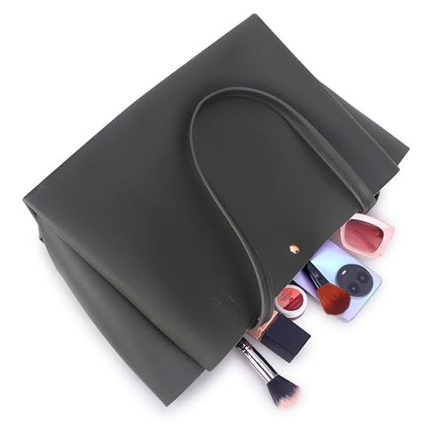 Image of Pure Vegan Leather Tote Bag for Women, Fully Embossed, Handbag, Shoulder Bag, Black