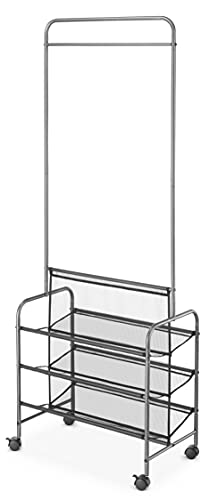 Whitmor Double Sided Rolling Garment Rack, Gray #TOP28