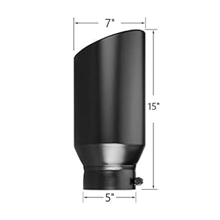 5" inlet Universal Diesel Truck Exhaust Tip,Stainless Steel, 7" outlet,Black Powder Coated, Bolt-On – LCGP