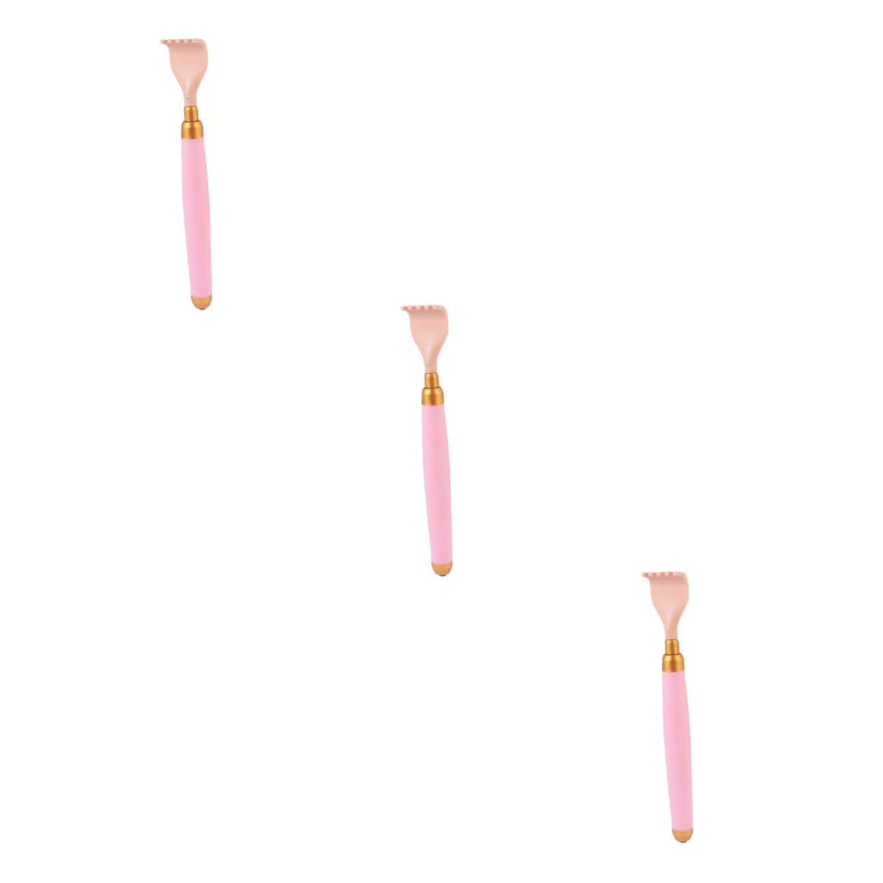 MAGICLULU 3 Piezas Cosquillas Rascador Espalda Personalizado Rascador Espalda Mano Rascador Hombros Espátula Facial Comezón Aluminio Raspador Rosa Viajar