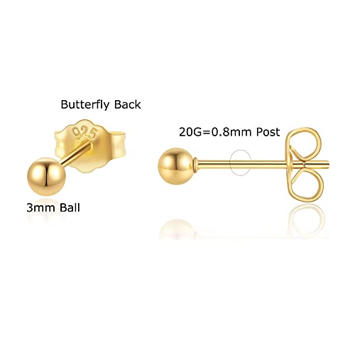 Tiny Ball Stud Earrings for Women,Dainty 2mm 3mm 4mm Ball Studs for Cartilage Helix Second Lobe Piercing 316 Surgical Steel Hypoallergenic2