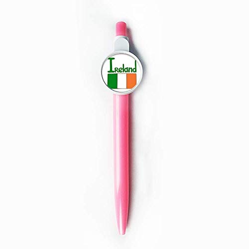 Stylo à bille rétractable anti-bavure motif drapeau irlandais vert bleu pour gauchers et droitiers