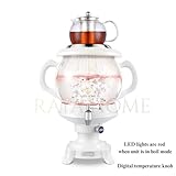 The Original -RAYA Glass Electric Samovar Modern Tea Maker, White | 4.5 Ltr/155 oz | Persian Samovar |Russian Samovar | Turkish Samovar