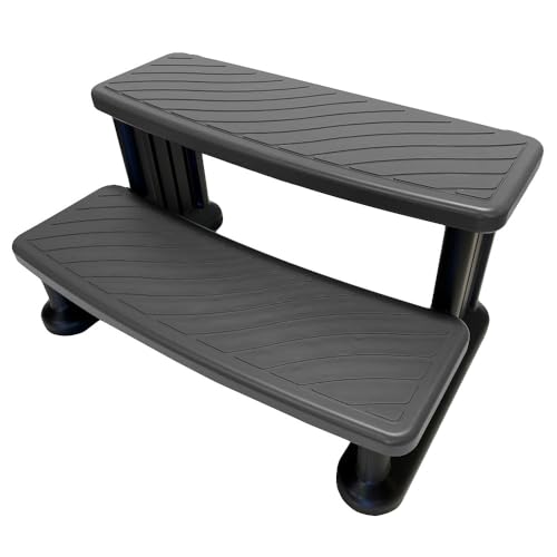 Puri Tech Escaleras portables de Piscina, Escalones de bañera hidromasaje, Accesorios SPA, Peldaños Antideslizantes y Resistentes - Gris Claro