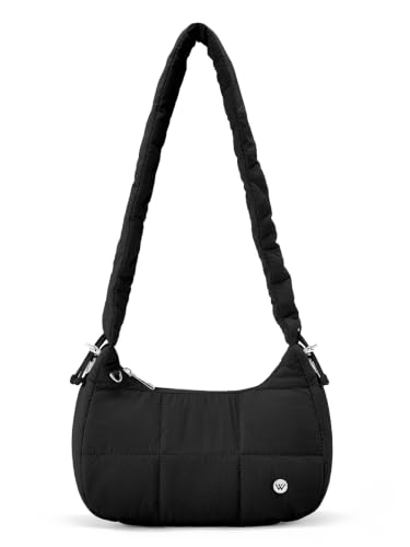 Image of WESTBRONCO Small Puffer Shoulder Bag, Quilted Crescent Crossbody Bags for Women Nylon Daily Purse, Womens Puffy Handbags