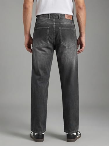 Image of Urbano Fashion Men's Relaxed Fit Washed Denim Jeans Non-Stretchable