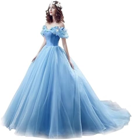 Poioiy Women's Off Shoulder Fairy Prom Dresses Cinderella India